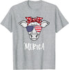 Funny Merica Cow America 4th Of July Retro Vintage Merica American Cow American Flag Retro Vintage Patriotic T-Shirt -