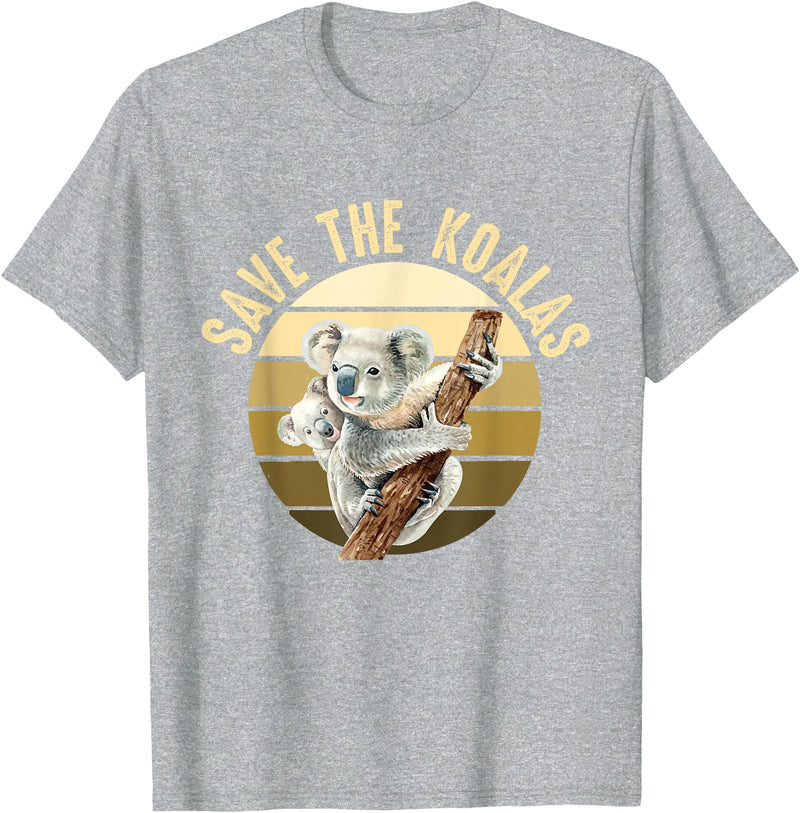 Save the wildlife of Australia Save the Koalas Koala Koala Bear Australia Rescue Protect T-Shirt - Heather Grey