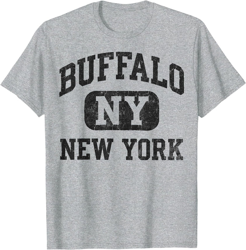 Vintage Buffalo New York Heritage Apparel Buffalo New York Vintage Silhouette Bison T-Shirt - Heather Grey