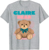 TheNiftyStitches CLAIRE Bear T-Shirt - Women's Black Cartoon Bear T-Shirt - Small - Short Sleeve - Classic Fit - All Seasons - Heather Grey