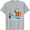 Cute Winter Penguin Polar Bear Humor Funny Penguin Teaching Polar Bear Winter T-Shirt - Heather Grey