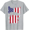 Patriodic Fourth Of July Apparel Pig Farm 4th Of July USA Flag US America Vintage T-Shirt - Heather Grey