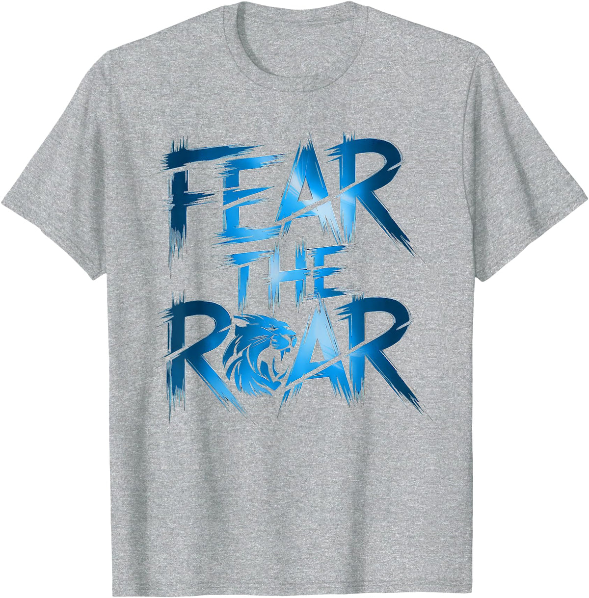 Lions Tshirt Men Women Blue Animal School Sport Fan Lion T-Shirt - Heather Grey