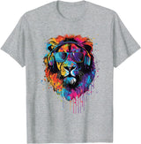 Lion Sunglasses Headphones Design Lion Sunglasses Headphones T-Shirt - Heather Grey