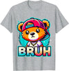 Magical and Funny Teddybear Gifts Hip Hop Teddy Bear Bruh T-Shirt - Heather Grey