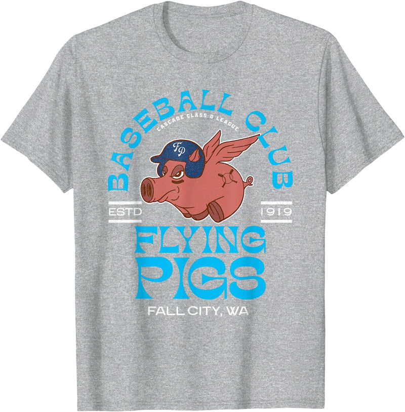Retro Minor League Baseball Team Apparel Fall City Flying Pigs Retro Minor League Baseball Team T-Shirt - Heather Grey