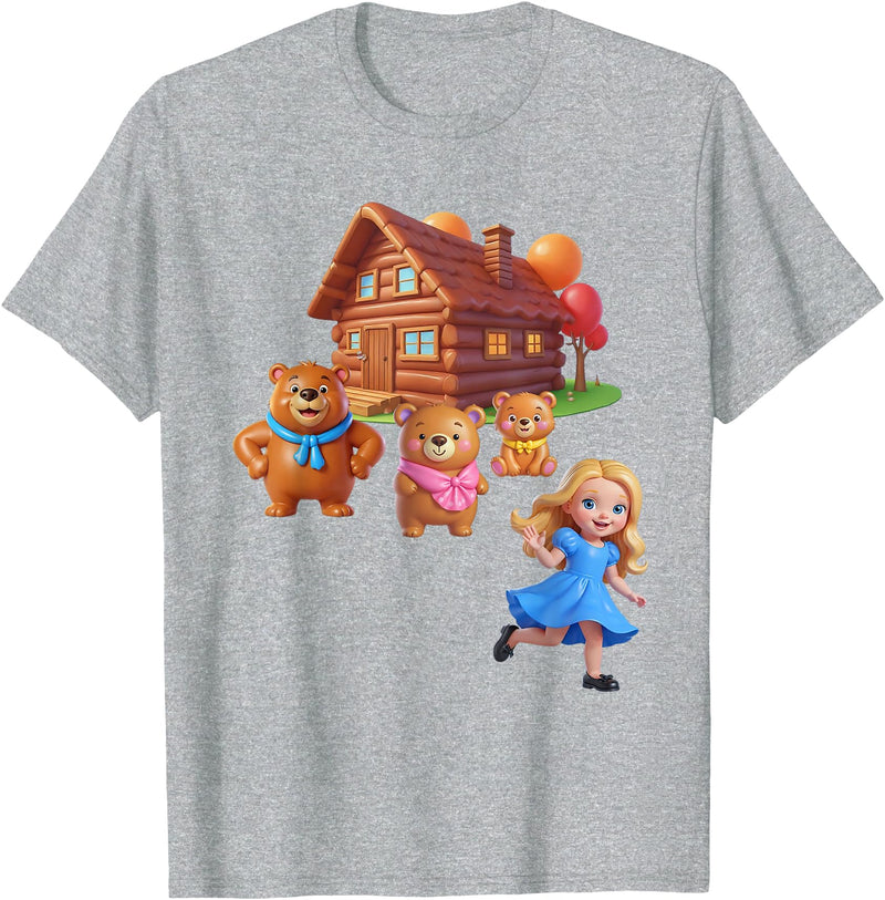 Storybook & Fairytale World Book Day Costumes Goldilocks and the Three Bears Costume for Women, Men, Kids T-Shirt - Heather Grey