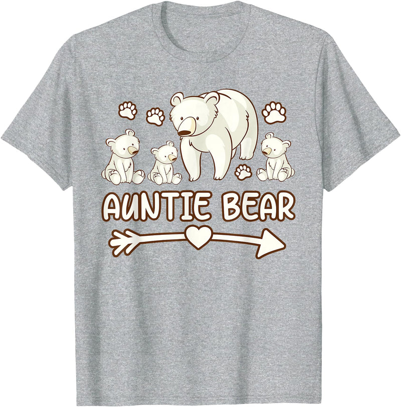 Aunt bear tee shirts, Auntie bear tshirt Auntie bear shirt for womens, Aunt bear 3 cubs t shirts T-Shirt - Heather Grey