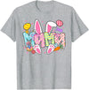 Easter Mama Bunny Ears Coquette Bow Easter Rabbit Mom Women T-Shirt in Heather Grey