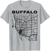 International City Mapz Co. Buffalo City Street Map New York Souvenir T-Shirt - Heather Grey