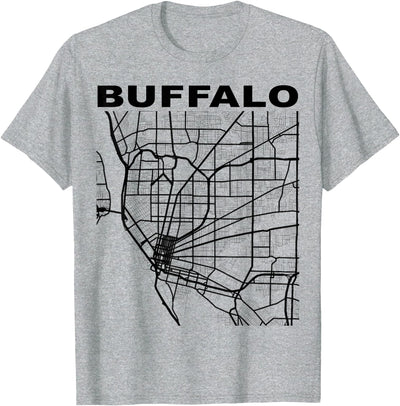 Cow Buffalo City Street Map New York Souvenir T-Shirt