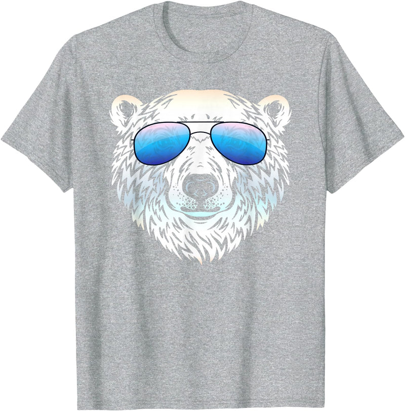 Sunglasses Zoo Mega Cool Polar Bear T-Shirt - Heather Grey