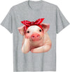 Fabulous Farm Animals Shirts Red Bandanna Pig Funny I Love Piggy T Shirt T-Shirt - Heather Grey