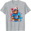 Teddy Bear Colorful Men WomenDesigns Hip Hop Colorful Teddy Bear Men Women Kids T-Shirt - Heather Grey