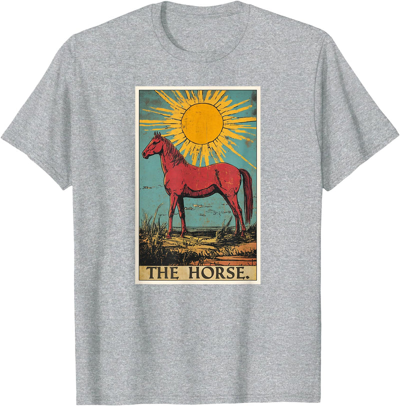 Horses Horse Lovers Shop Horse Tarot Card Horses Horse T-Shirt - Heather Grey