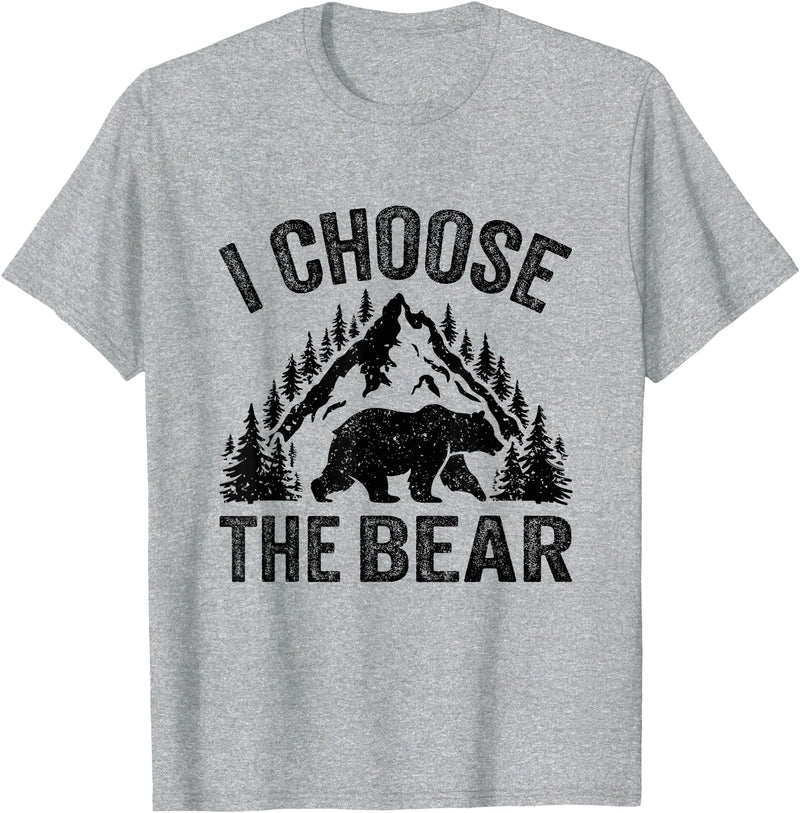 I choose the bear lover bear I CHOOSE THE BEAR unique animal lover T-Shirt - Heather Grey