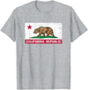 Graphic Club Inc. California Republic Flag - CA - Distressed Design - Classic T-Shirt - Heather Grey