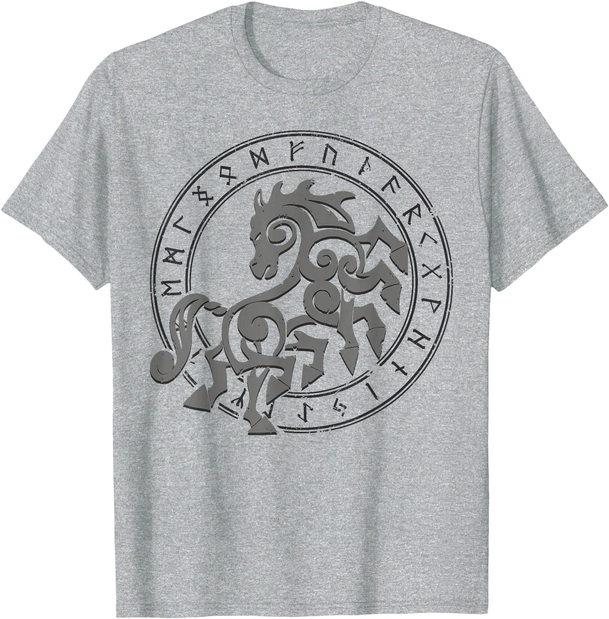 Norse mythology designs Norse Horse Sleipnir T-Shirt - Heather Grey