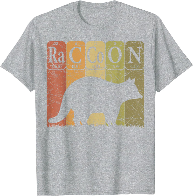 Raccoon Periodic Chemistry Elements Retro Racoon Raccoon Periodic Table Elements Racoon Nerd Vintage T-Shirt - Heather Grey