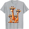 Zoo Family Funny Giraffe Animal Gifts Giraffe Family Sunglasses Safari Zoo Animal Lover Giraffes T-Shirt - Heather Grey