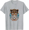 Native American Day American Indian Pride Bear Native American Indian Headdress Feather Tribal Bears T-Shirt - Heather Grey
