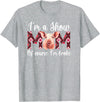 Funny Pig Show Mom For Mother's Day Funny Pig Show Mom T-Shirt - Black, Small, Unisex, Modern, Letter Print, Short Sleeve, T-Shirt, Perfect for Pig Show Moms, Mother's Day, Christmas, Halloween, Birthday - Heather Grey