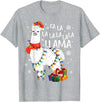 Funny Fa La La Llama Christmas Shirt FA La La Llama Christmas Funny Lllama Lover Xmas Pajamas T-Shirt - Heather Grey