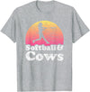 Softball and Cows Apparel Co Softball and Cows Women or Girls Cow T-Shirt - Heather Grey