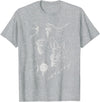 Retro Funny 90s Rabbit Bunny Howling to the Moon Graphic T-Shirt in Heather Grey