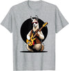 Music Lovers Alpaca Llama playing Guitar Llama playing Electric Guitar, Llama Guitarist T-Shirt - Heather Grey