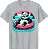 Nerrrdy Pool Party Panda Pink Float Men Women Kids Funny Pool Panda T-Shirt - Heather Grey