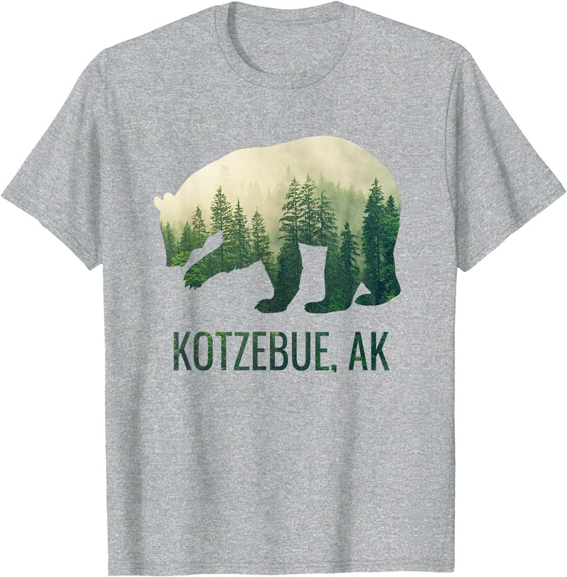 Kotzebue SE Alaskan Wild Bear & Nature Lover Kotzebue Grizzly Bear Southeast Alaska Forest Wildlife T-Shirt - Heather Grey