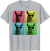 Retro Cute Llama Portrait with Sunglasses Llama Funny Pop Art Llama Lover Photo Booth T-Shirt - Heather Grey