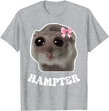 Hampter Sad Hamster Meme Hamster Lover Oddly Specific Memes T-Shirt - Heather Grey