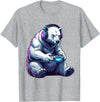 Funny Graphic Gamers tee Polar Bear Funny Video Games Polar Bear T-Shirt - Heather Grey