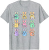 Easter Day Bunny Rabbit Nurse Squad RN Nursing Medical T-Shirt in Heather Grey