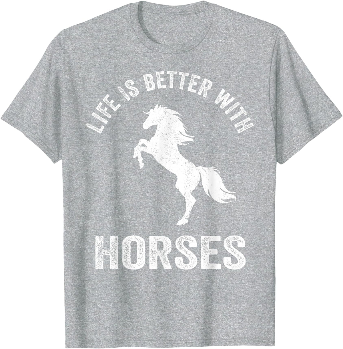 Horse Owner Belief Design Inc. Cute Life Is Better With Horses Horseback Riding Shirt T-Shirt - Heather Grey