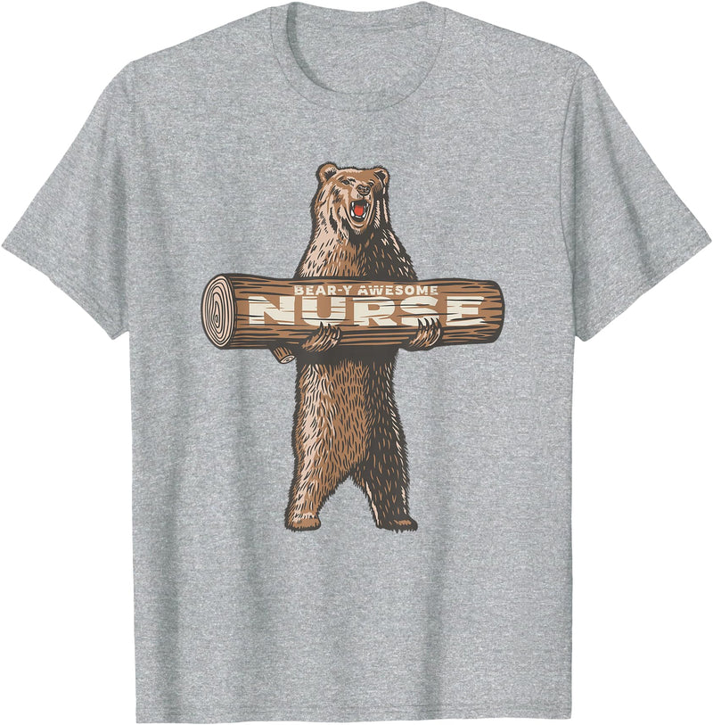 Cartba Nursing Co. Awesome Nurse Funny Saying | Fun Nursing Appreciation T-Shirt - Heather Grey