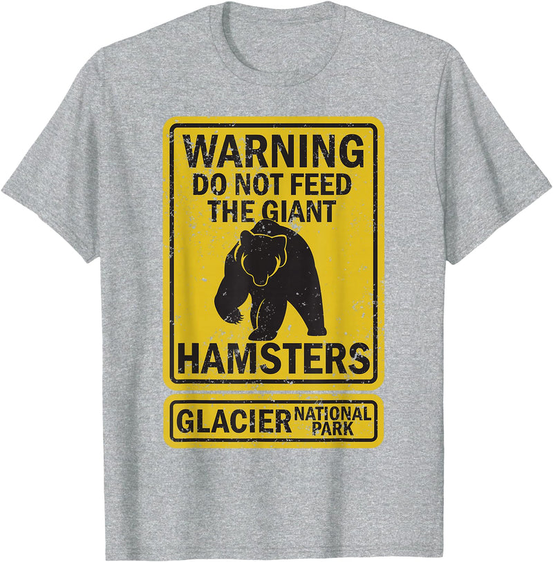 Montana Wildlife Nature Apparel Funny Glacier National Park Grizzly Brown Bear Souvenir Gift T-Shirt - Heather Grey