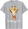 Zoo Animal Matching Birthday Girl Party Outfits Giraffe Birthday Girl Outfit for Wife Zoo Birthday Party T-Shirt - Heather Grey
