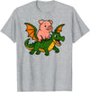 PigAxis1 Pig Animal Lover Dragon Riding Zoo Day Boys Girls Kids T-Shirt - Heather Grey
