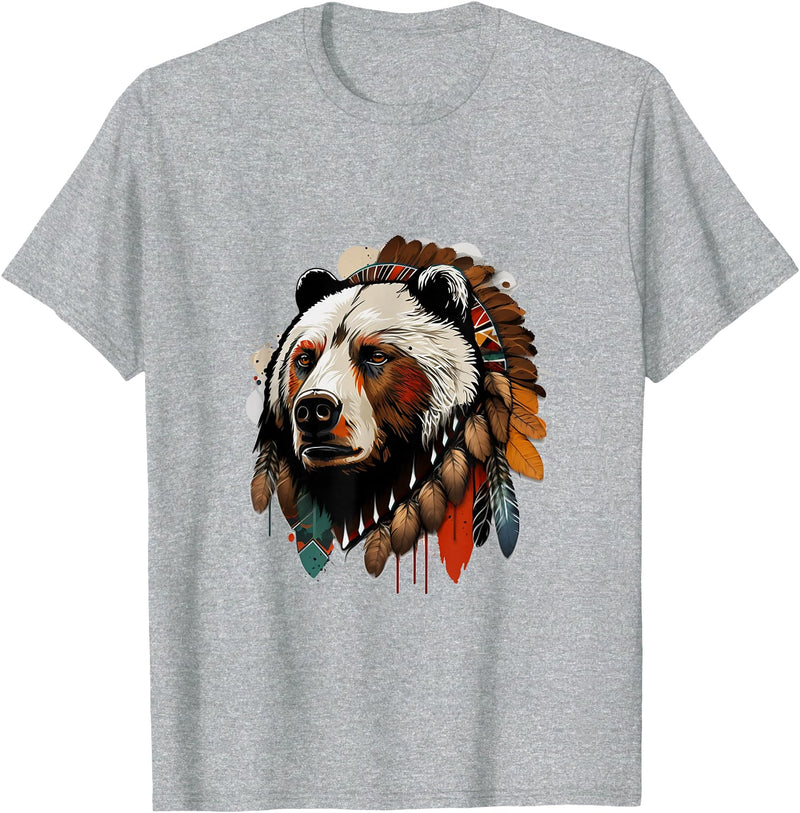 The Mountain Native Bear Spirit T-Shirt - Heather Grey