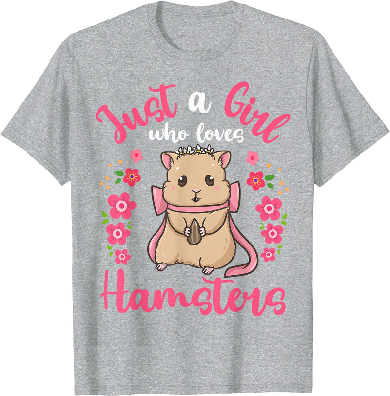 Hamster Just a Girl Who Loves Hamsters T-Shirt - Heather Grey