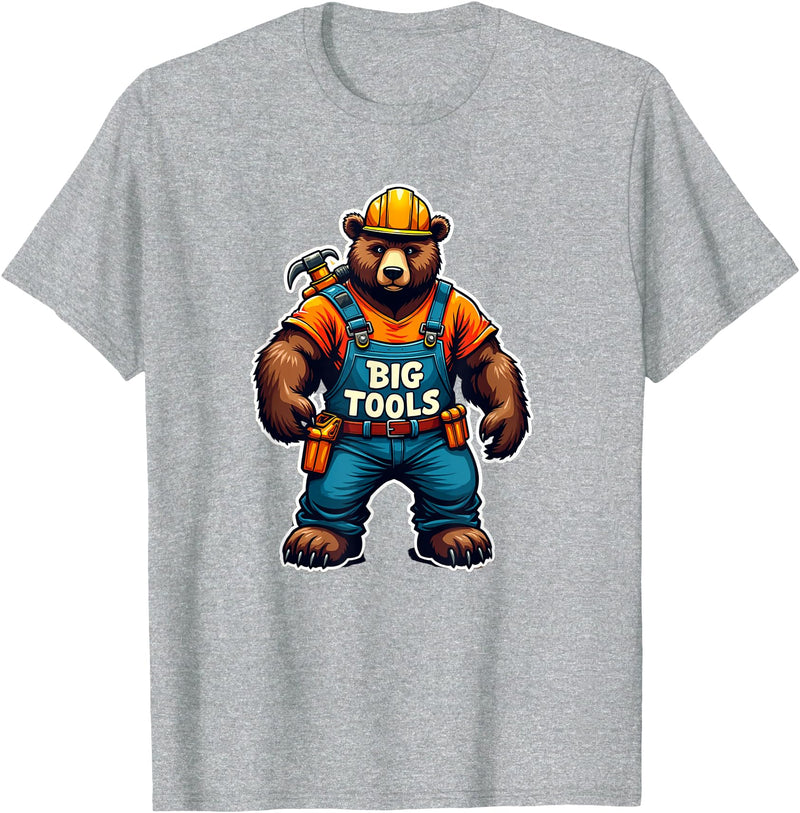 Jay Moe Design I Love Muscle Bear Funny Gay Big Tools LGBTQ Pride Vintage T-Shirt - Heather Grey