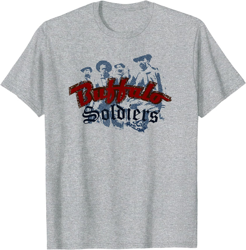 Gene Brown - drawn2themusic Buffalo Soldiers Top T-Shirt - Heather Grey
