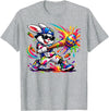 Funny Dripping Drip Rabbit Bunny Baseball Easter Men Boy Kid T-Shirt in Heather Grey