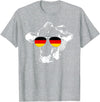 Oktoberfest German Flag Cow Sunglasses Germany Funny Cute T-Shirt - Heather Grey