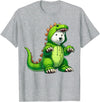 Scary Polar Bear Dinosaur Halloween Lazy Costume Polar Bear Wearing Dinosaur Costume Halloween Cosplay T-Rex T-Shirt - Heather Grey