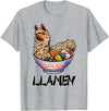 Alpaca LLama Lama Llamen Ramen Chinese Food Llamen Noodles Chinese Food Alpaca Llama Lover T-Shirt - Heather Grey