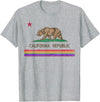 CALIFORNIA STATE FLAG LGBTQ GAY PRIDE RAINBOW TEES CALIFORNIA STATE FLAG BEAR LGBTQ GAY PRIDE RAINBOW PARADE T-Shirt - Heather Grey